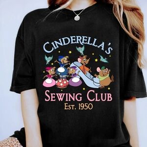 Cinderella's Sewing Club Black T-Shirt